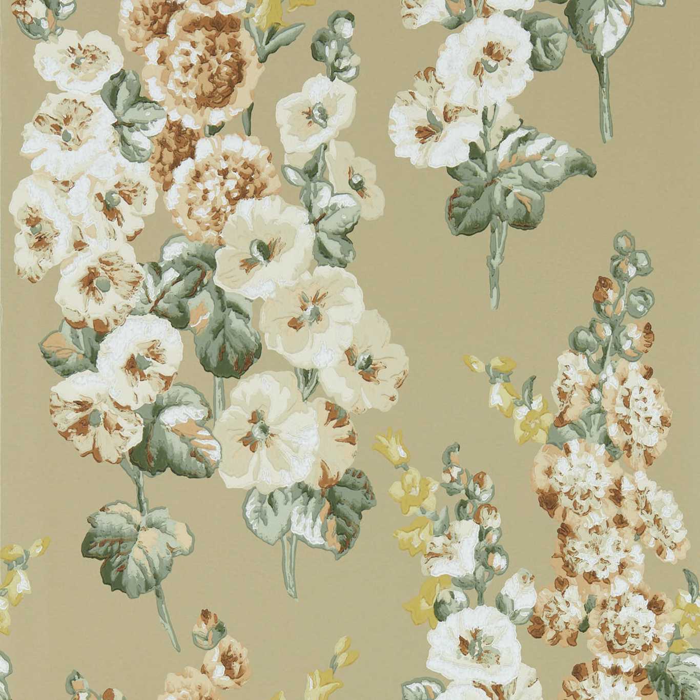 Hollyhocks Gold Metallic/Tan